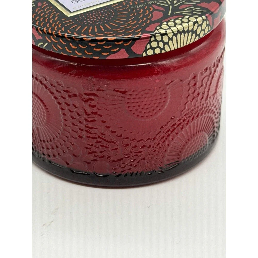 Voluspa Goji Tarocco Orange Candle 3.2oz Japonica Red Glass Jar NEW